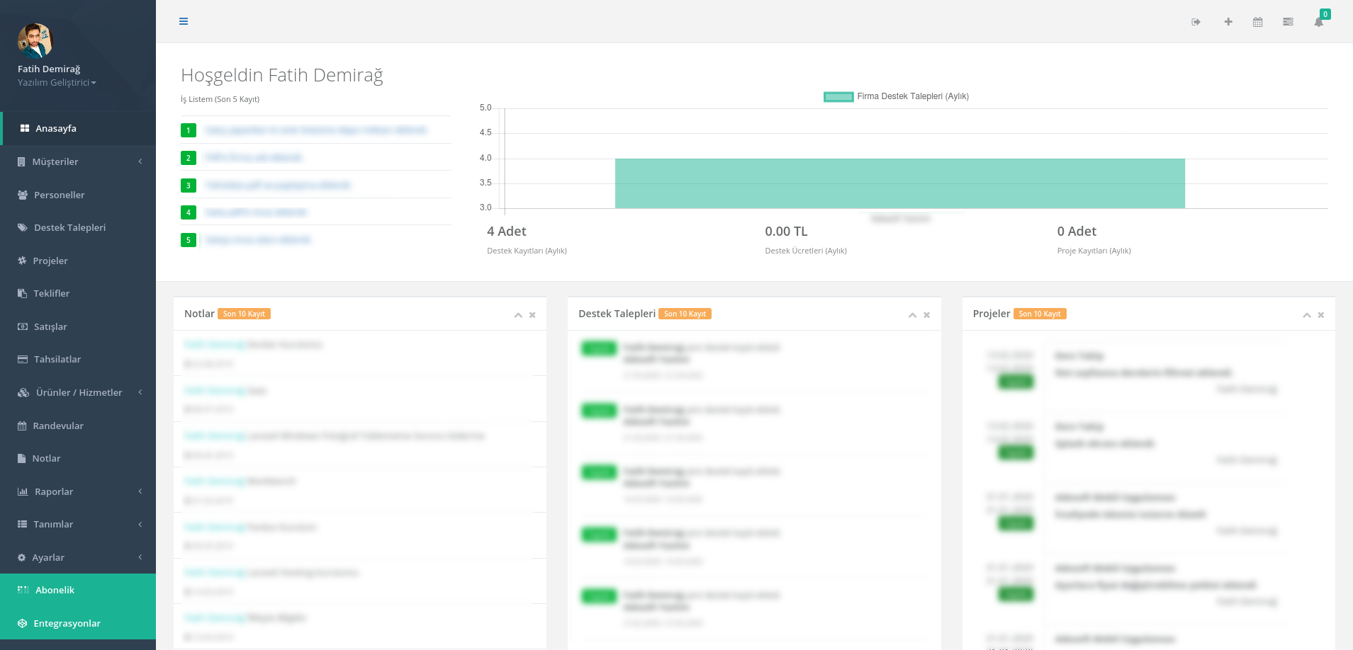 Crm ve Proje Yönetim Yazılımı